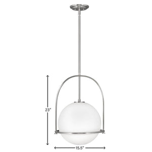Pinnacle 15" One Light Medium Pendant, Brushed Nickel