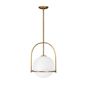 Pinnacle 15" One Light Medium Pendant, Heritage Brass