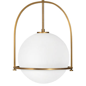 Pinnacle 15" One Light Medium Pendant, Heritage Brass