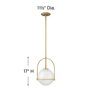 Pinnacle 11" One Light Small Pendant, Heritage Brass
