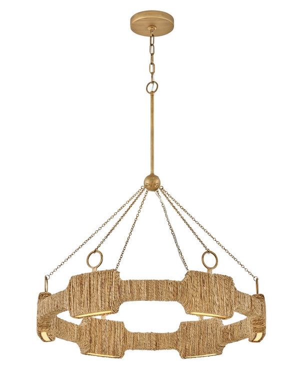 Raffi 30" Medium LED Single Tier Chandelier, Burnished Gold