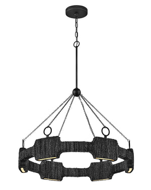 Raffi 30" Medium LED Single Tier Chandelier, Carbon Black