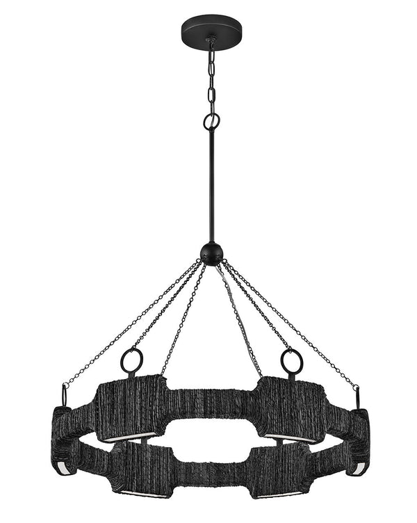 Raffi 30" Medium LED Single Tier Chandelier, Carbon Black