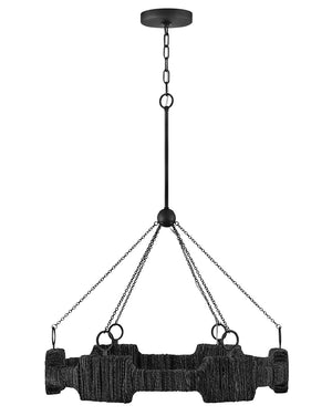 Raffi 30" Medium LED Single Tier Chandelier, Carbon Black