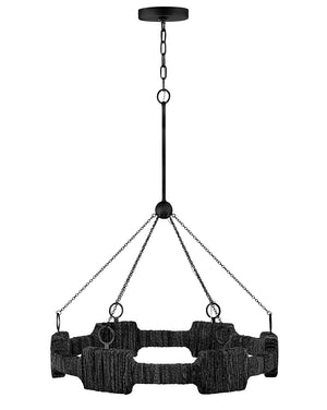 Raffi 30" Medium LED Single Tier Chandelier, Carbon Black