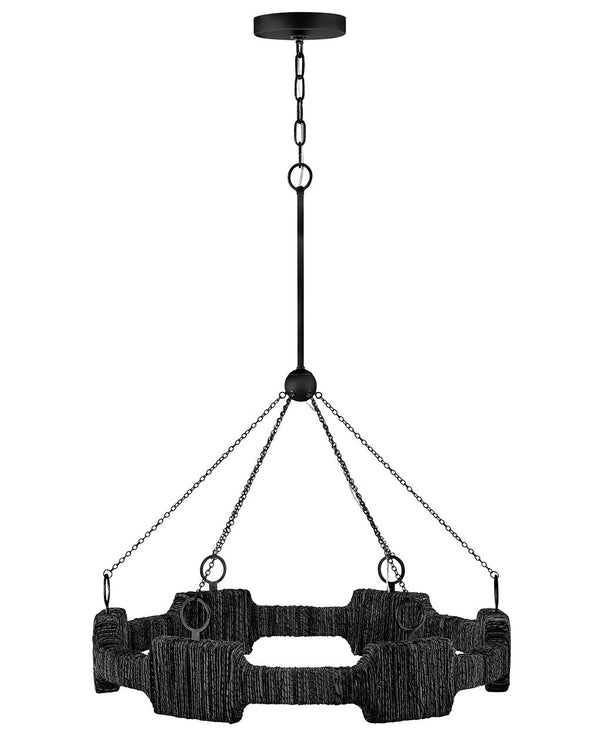 Raffi 30" Medium LED Single Tier Chandelier, Carbon Black