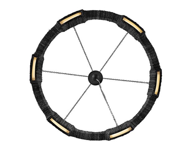 Raffi 30" Medium LED Single Tier Chandelier, Carbon Black