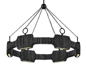Raffi 30" Medium LED Single Tier Chandelier, Carbon Black