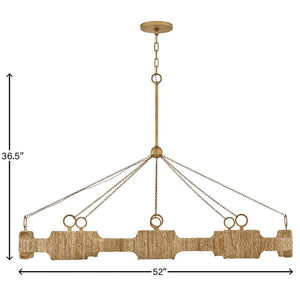 Raffi 52" Large LED Linear, Burnished Gold