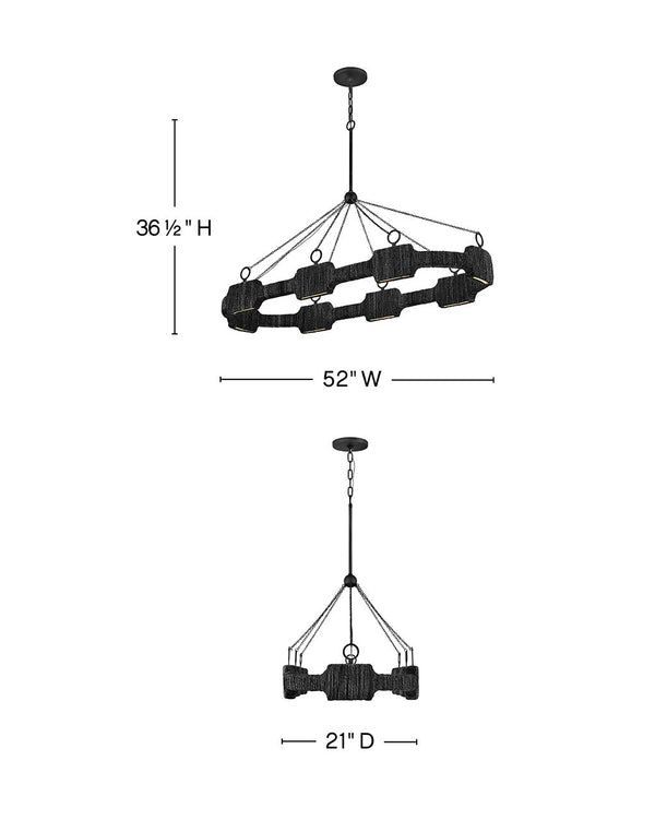 Raffi 52" Large LED Linear, Carbon Black