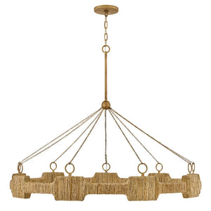 Raffi 48" Large LED Single Tier Chandelier, Burnished Gold