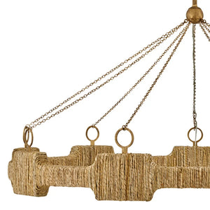 Raffi 48" Large LED Single Tier Chandelier, Burnished Gold
