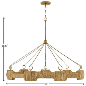 Raffi 48" Large LED Single Tier Chandelier, Burnished Gold