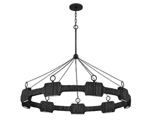 Raffi 48" Large LED Single Tier Chandelier, Carbon Black