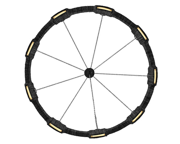 Raffi 48" Large LED Single Tier Chandelier, Carbon Black