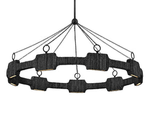 Raffi 48" Large LED Single Tier Chandelier, Carbon Black