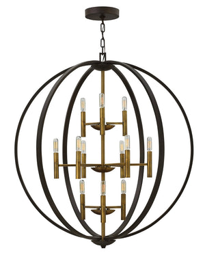 Fresco 36" Twelve Lights Double XL Three Tier Orb, Spanish Bronze