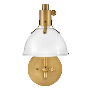 Gliss 7" One Light Medium Swing Arm Sconce, Polished White