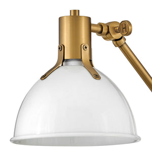 Gliss 7" One Light Medium Swing Arm Sconce, Polished White