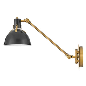 Gliss 7" One Light Medium Swing Arm Sconce, Satin Black