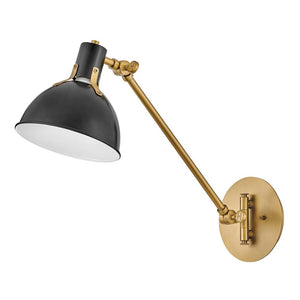 Gliss 7" One Light Medium Swing Arm Sconce, Satin Black