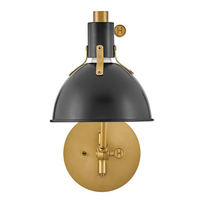 Gliss 7" One Light Medium Swing Arm Sconce, Satin Black