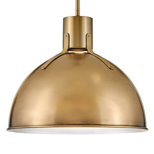 Gliss 20" One Light Large Pendant, Heritage Brass