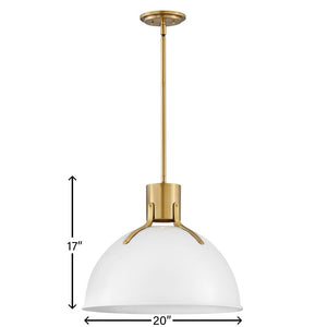 Gliss 20" One Light Large Pendant, Polished White