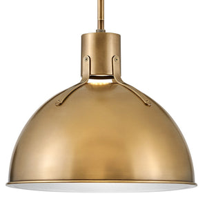 Gliss 14" One Light Medium Pendant, Heritage Brass