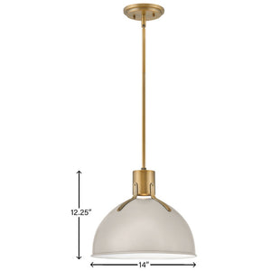 Gliss 14" One Light Medium Pendant, Light Taupe