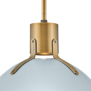 Gliss 14" One Light Medium Pendant, Pale Blue