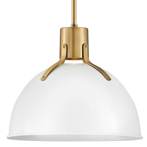 Gliss 14" One Light Medium Pendant, Polished White