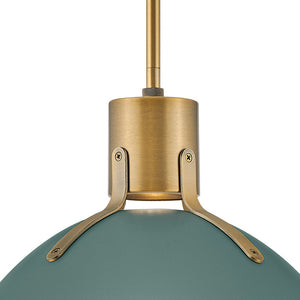 Gliss 14" One Light Medium Pendant, Sage Green