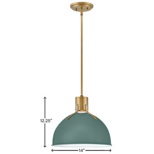 Gliss 14" One Light Medium Pendant, Sage Green