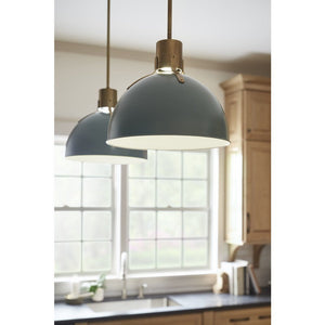 Gliss 14" One Light Medium Pendant, Sage Green