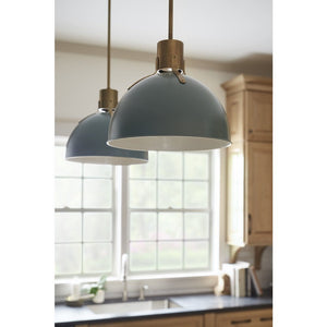 Gliss 14" One Light Medium Pendant, Sage Green