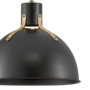Gliss 14" One Light Medium Pendant, Satin Black