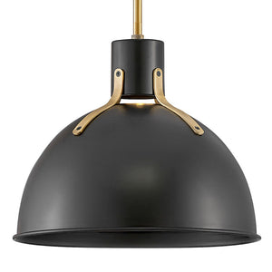 Gliss 14" One Light Medium Pendant, Satin Black