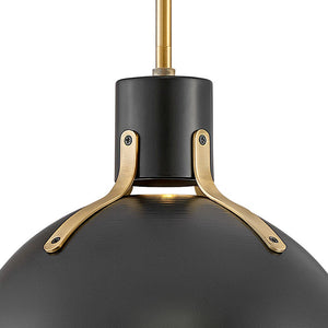 Gliss 14" One Light Medium Pendant, Satin Black