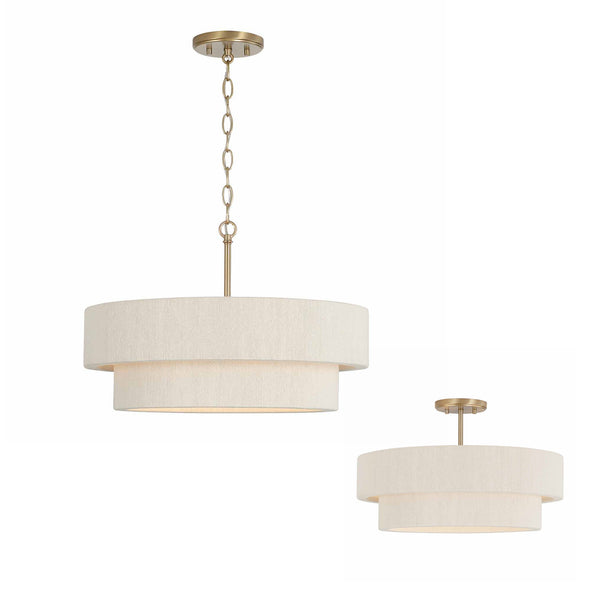 Bryn 20" Four Light Pendant, Matte Brass