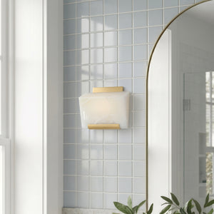 Valan 8" One Light Wall Sconce, Aged Brass