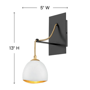 Nula 5" One Light Medium Sconce, Shell White