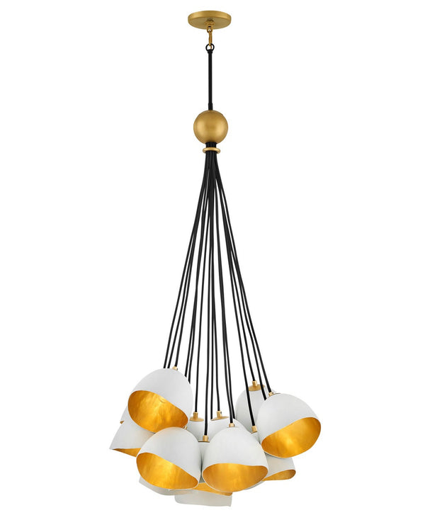 Nula 26" Fifteen Lights Medium Single Tier Chandelier, Shell White