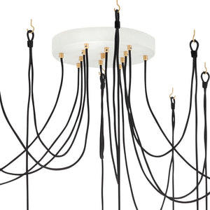 Nula 18" Twelve Lights Large Multi Tier Pendant, Shell White