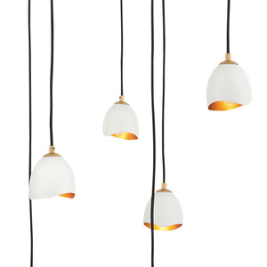 Nula 18" Twelve Lights Large Multi Tier Pendant, Shell White