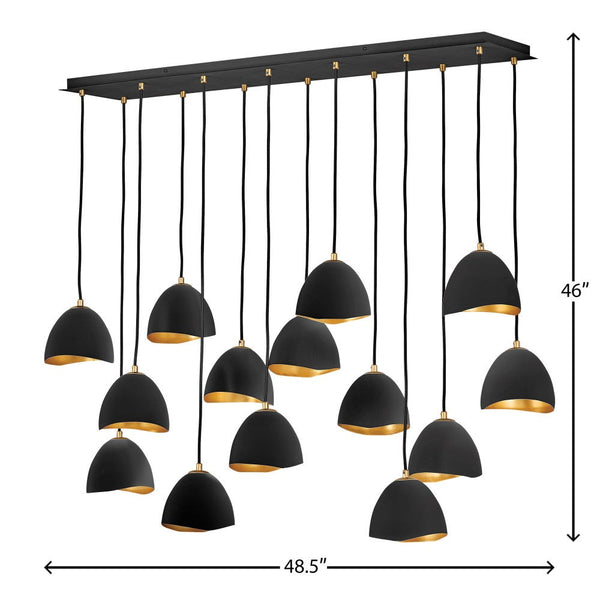 Nula 48" Medium Fourteen Light Linear, Shell Black