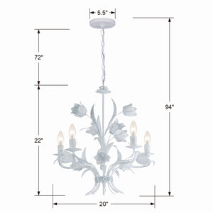 Rockwell 20'' Five Light Chandelier, White - Alternate Product Image 3.jpg