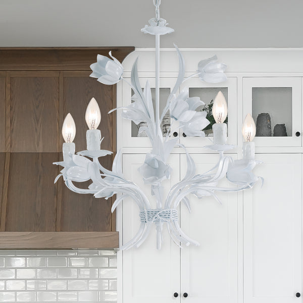 Rockwell 20'' Five Light Chandelier, White Alt 4.jpg