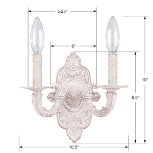 Maison Parisienne 10'' Two Light Wall Sconce, Antique White - Alternate Product Image 1.jpg