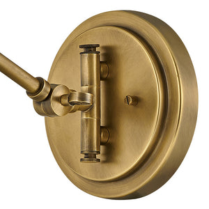 Relic 8" One Light Medium Swing Arm Sconce, Heritage Brass / Clear Glass